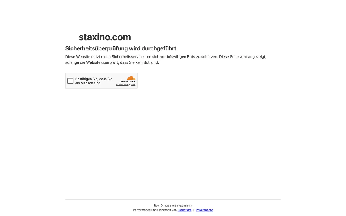 Staxino Casino — Home page, captured from Austria