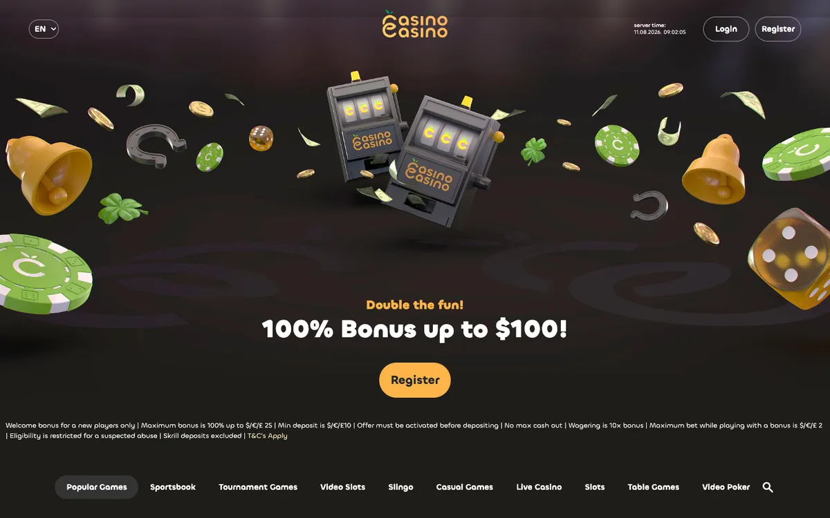 CasinoCasino — Home page, captured from New Zealand