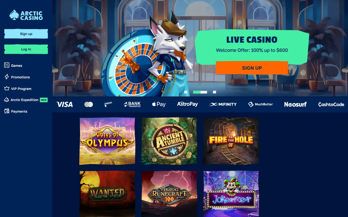 Arctic Casino — «Главная», снято из страны Канада