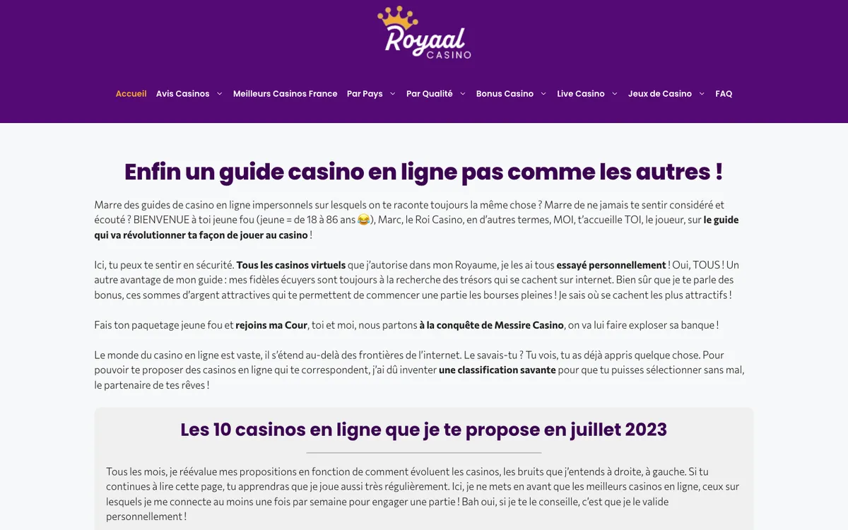 Royaal Casino — Home page, captured from United Kingdom