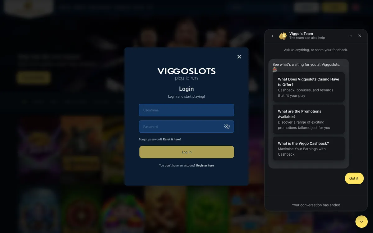 Viggoslots Casino — «Регистрация», снято из страны Австралия