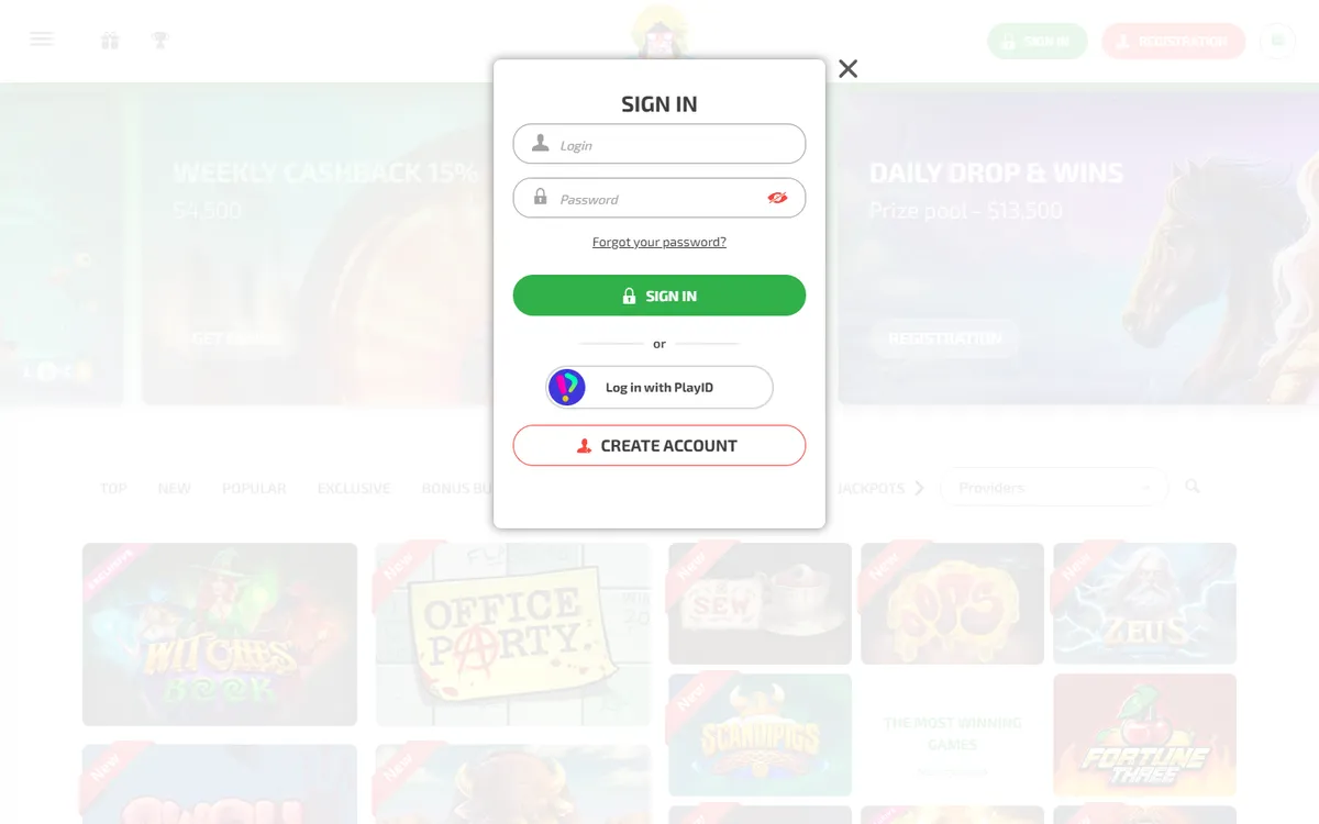 Boaboa Casino — Sign-up, captured from Canada