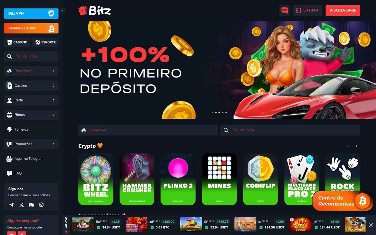 Bitz Casino — «Главная», снято из страны Бразилия