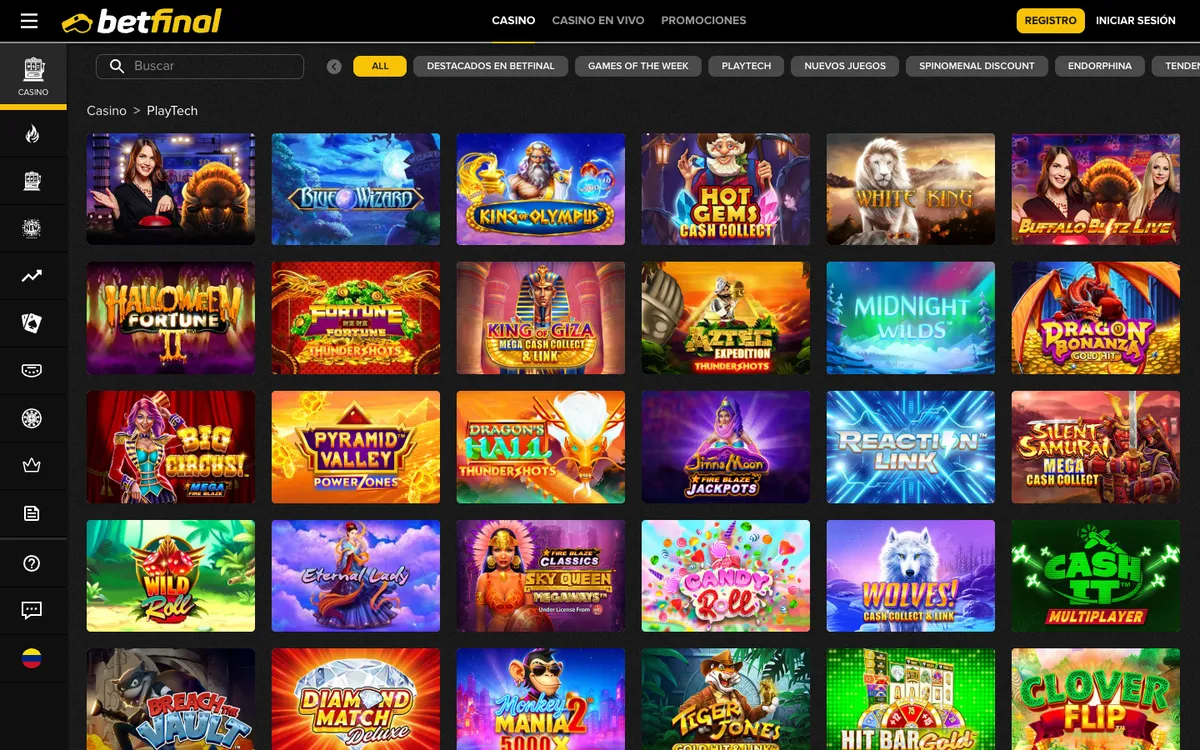 Betfinal Casino — Sign-up, captured from Chile