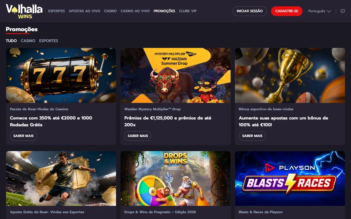 Valhalla Wins Casino — «Акции», снято из страны Бразилия