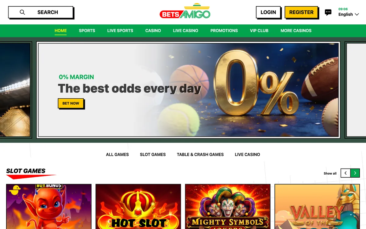 Betsamigo Casino — «Главная», снято из страны Франция
