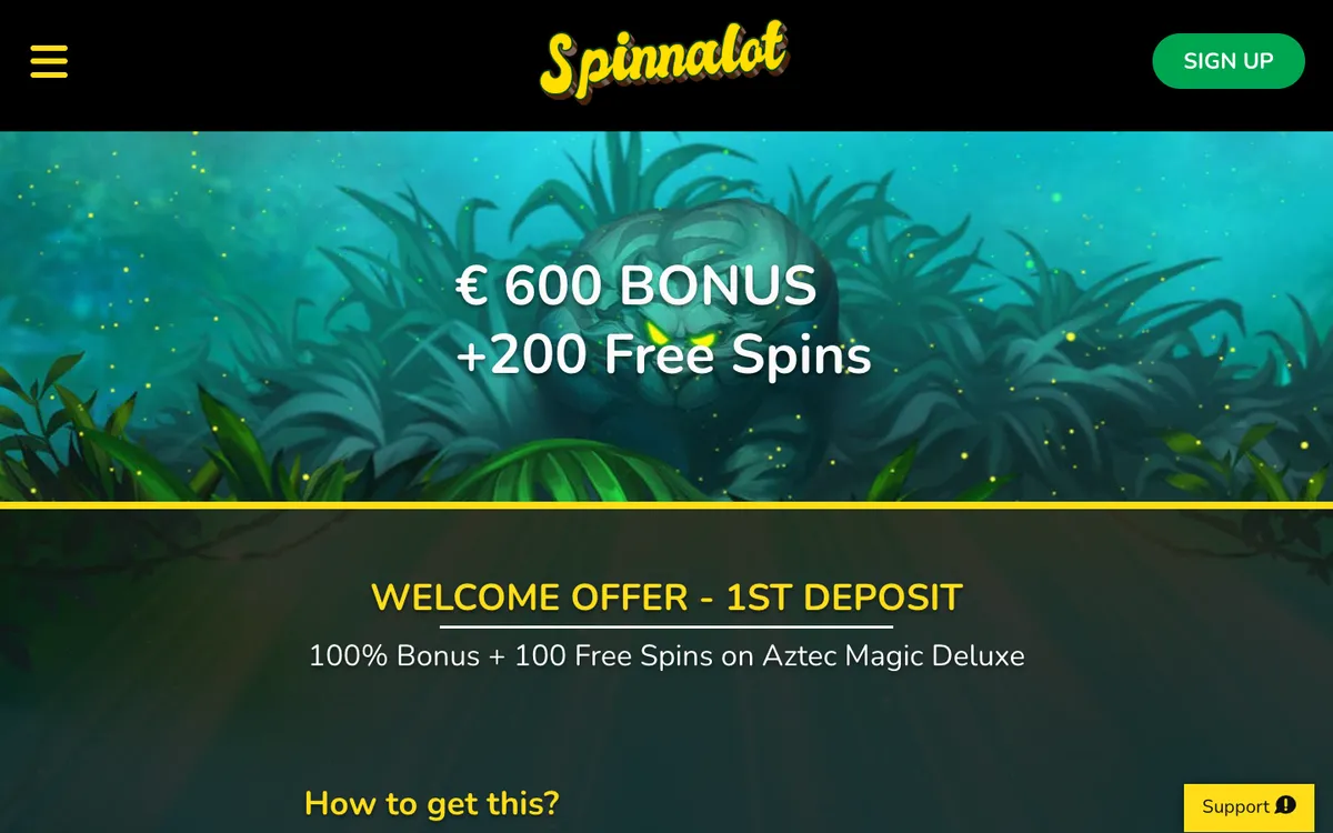 Spinnalot Casino — «Акции», снято из страны Канада
