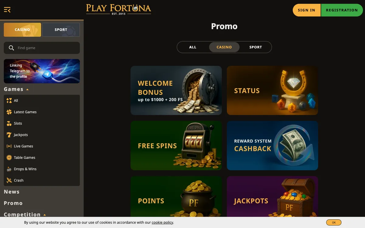 PlayFortuna Casino — Promotions, captured from New Zealand