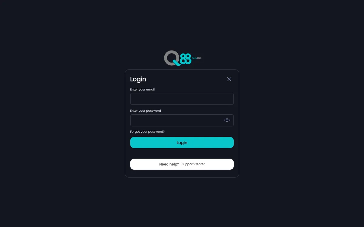 Q88Bets Casino — «Регистрация», снято из страны Бельгия