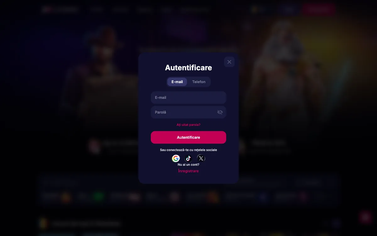 NV Casino — Sign-up, captured from Romania