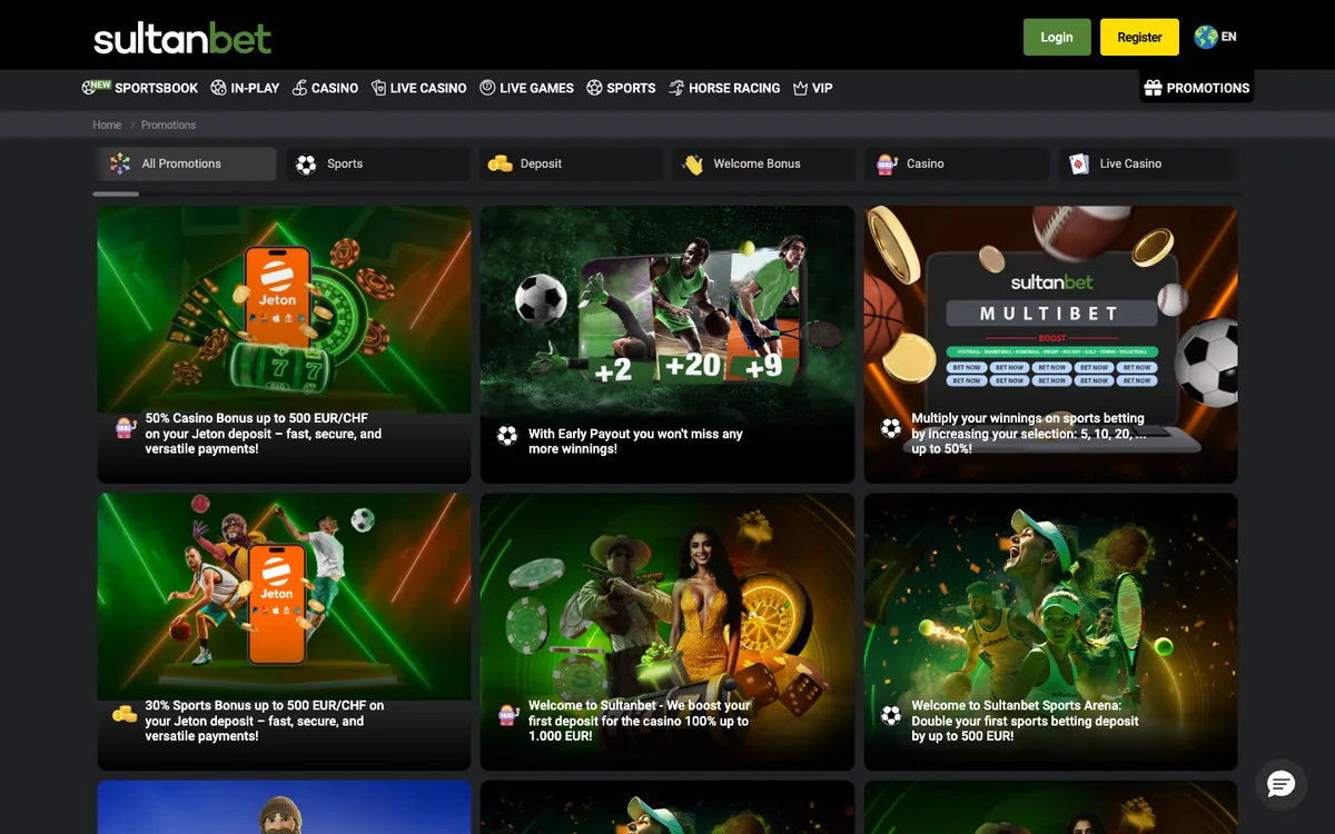 Sultanbet Casino — Promotions, captured from Austria