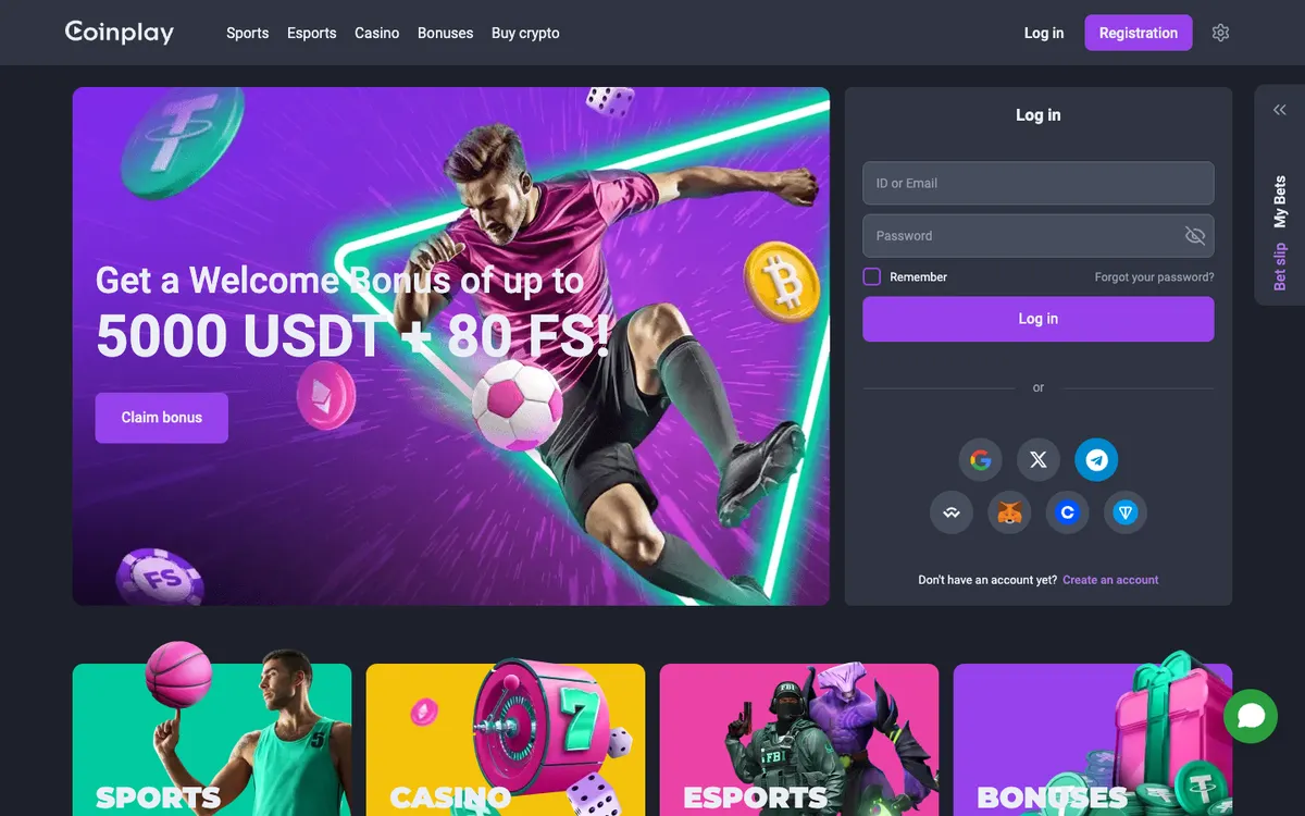 Coinplay Casino — Sign-up, captured from United Arab Emirates