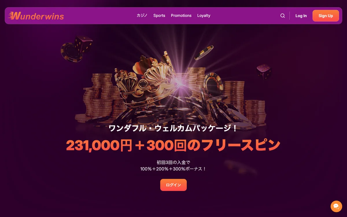 Wunderwins Casino — «Главная», снято из страны Япония
