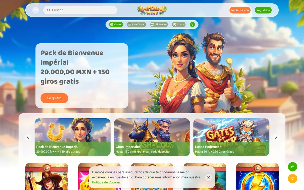 Imperial Wins Casino — «Главная», снято из страны Мексика