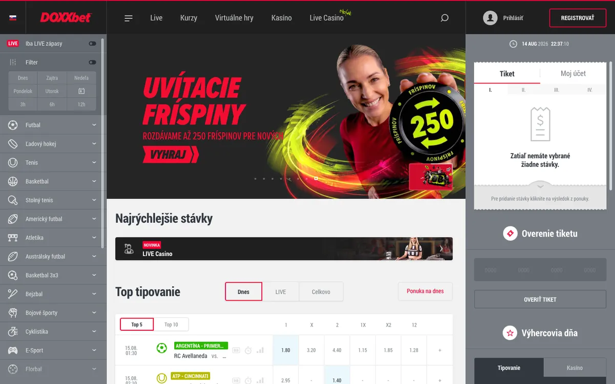 Doxxbet Casino — Home page, captured from United Kingdom