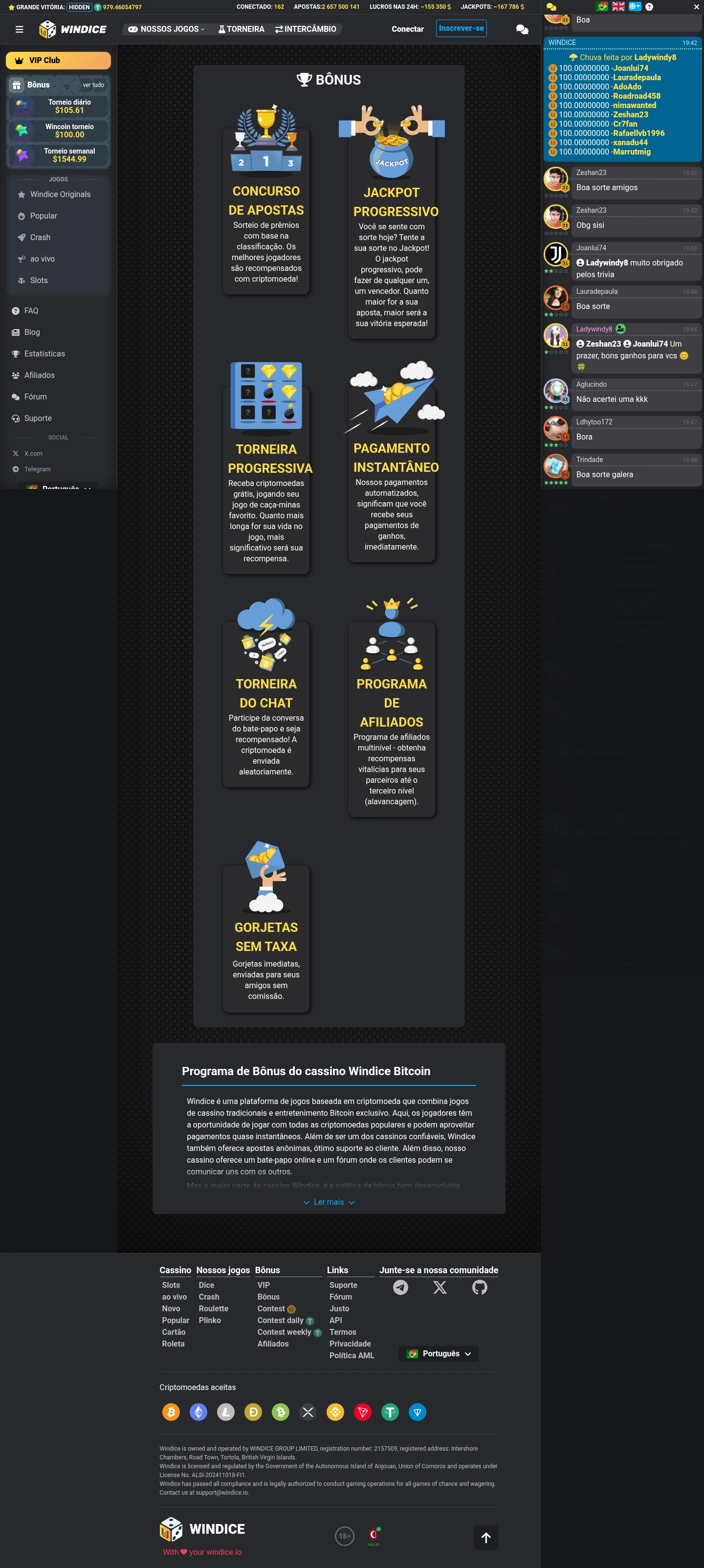 Windice — Promotions, captured from Portugal