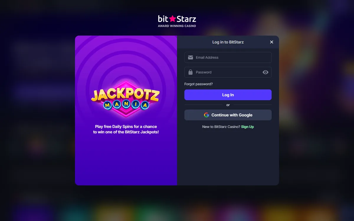 BitStarz Casino — Sign-up, captured from Canada