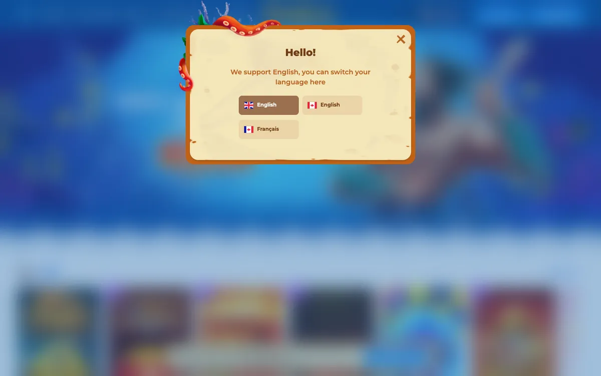 Posido Casino — Home page, captured from Canada