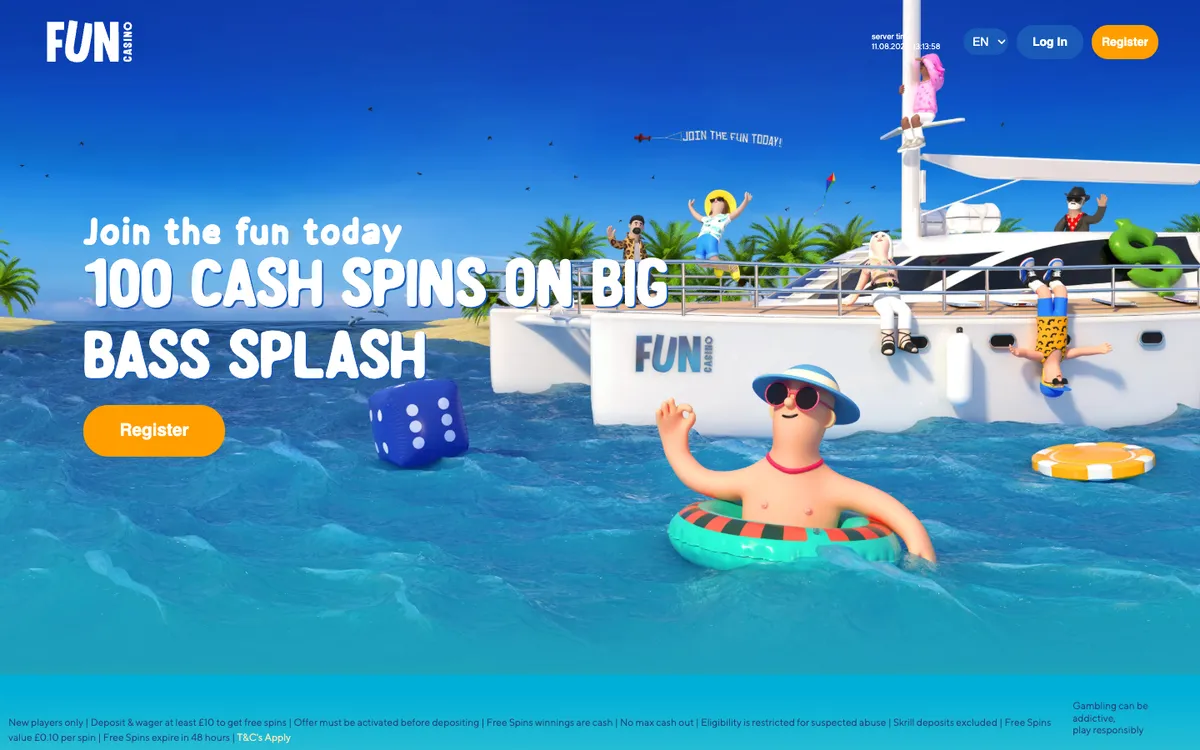 Fun Casino — «Главная», снято из страны Великобритания