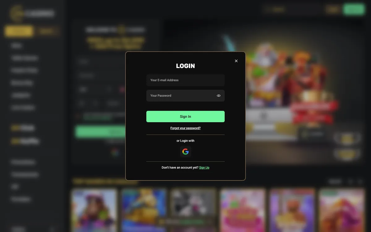 24Casino — Sign-up, captured from Canada