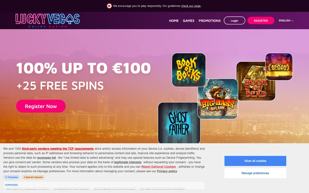 Lucky Vegas Casino — «Главная», снято из страны Япония