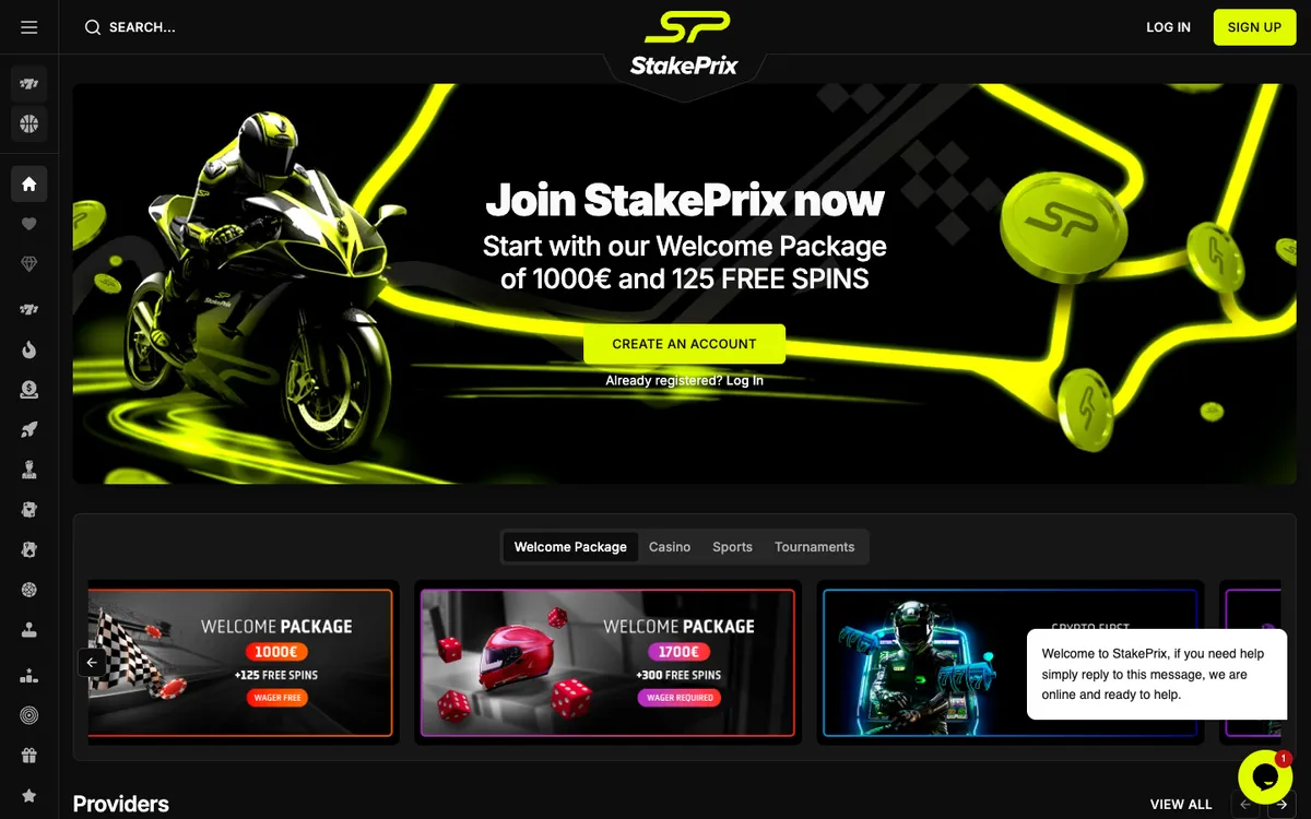 StakePrix Casino — «Главная», снято из страны Франция