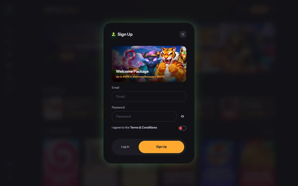 Fast Bet Casino — Sign-up, captured from Norway