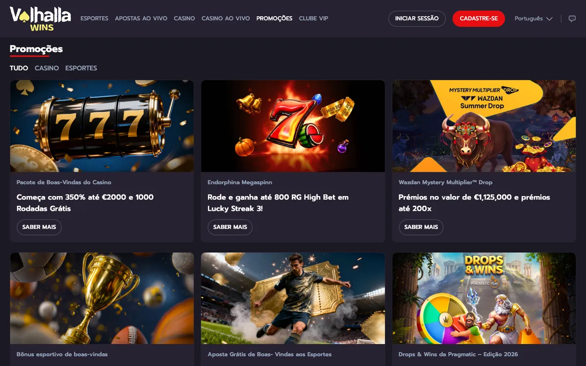 Valhalla Wins Casino — «Акции», снято из страны Португалия