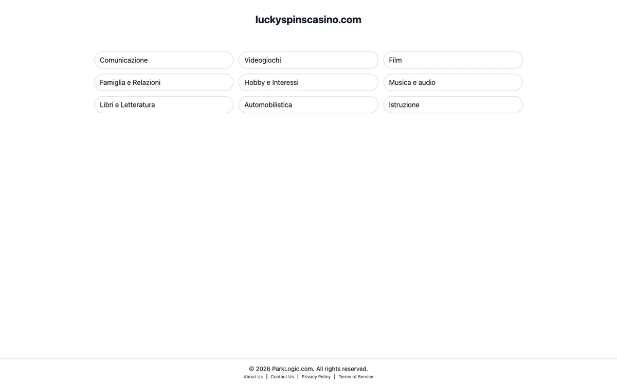 LuckySpins Casino — Home page, captured from Italy