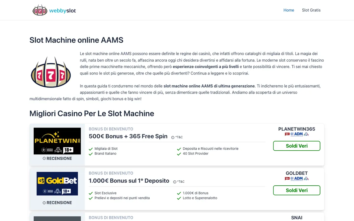 Webby Slot Casino — Home page, captured from Argentina