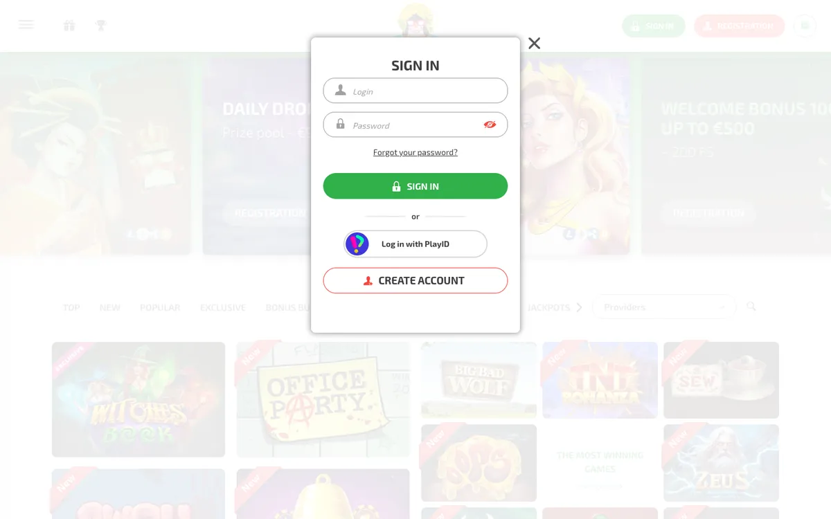 Boaboa Casino — Sign-up, captured from South Africa