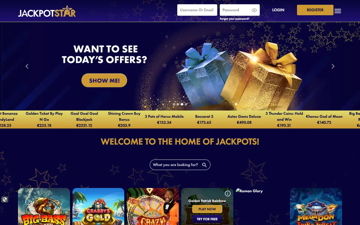 Jackpot Star Casino — «Главная», снято из страны Франция