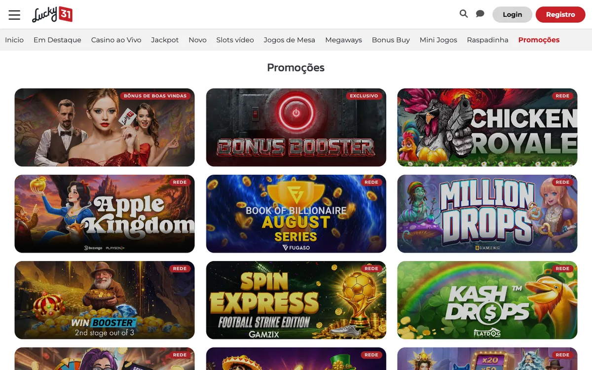 Lucky 31 Casino — «Акции», снято из страны Португалия