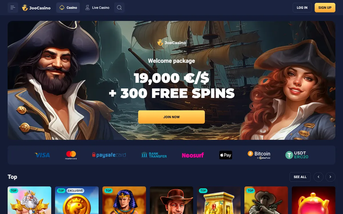 Joo Casino — «Главная», снято из страны Финляндия
