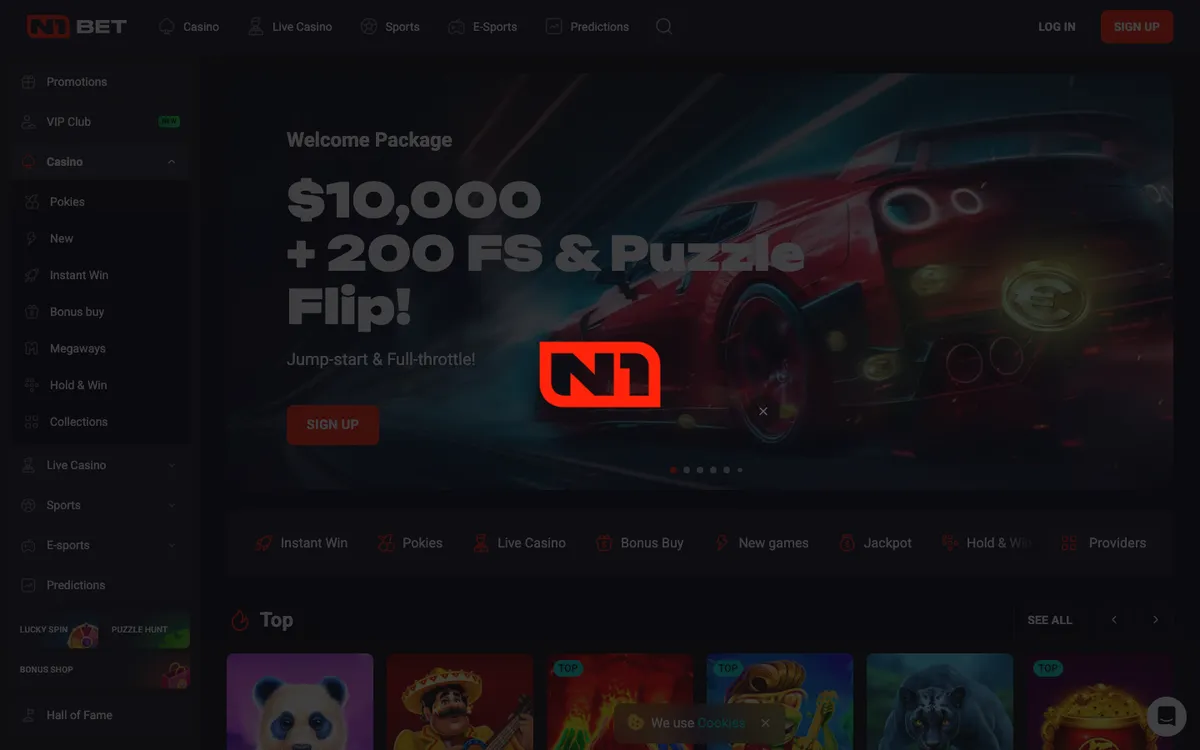 N1Bet Casino — Sign-up, captured from Australia