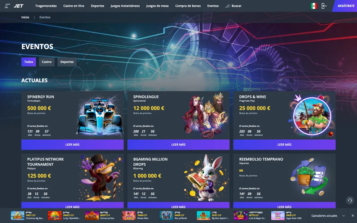 Jet Casino — «Акции», снято из страны Чили
