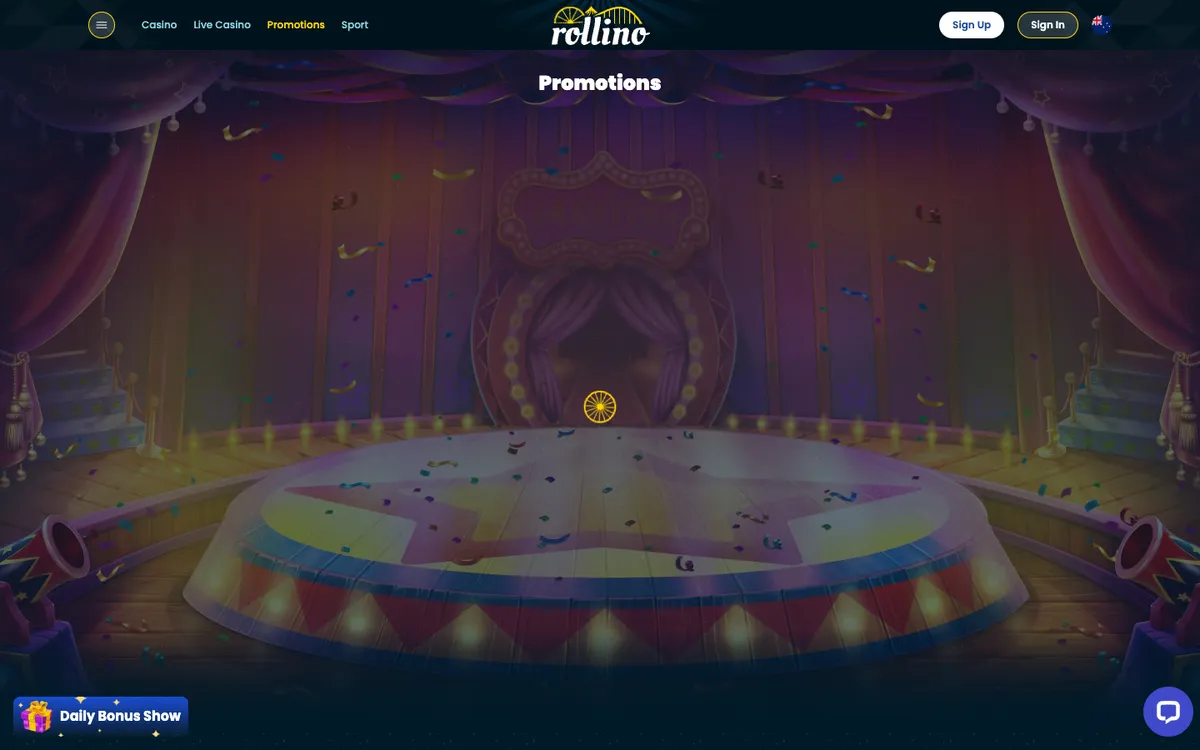 Rollino Casino — Promotions, captured from New Zealand