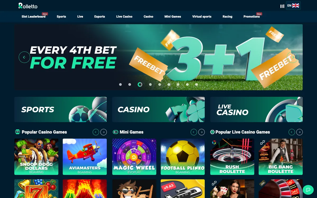 Rolletto Casino — Sign-up, captured from United Kingdom