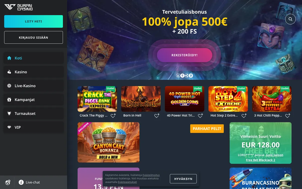BuranCasino — «Главная», снято из страны Финляндия