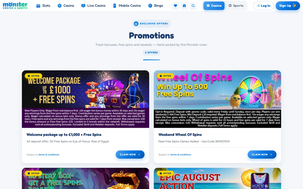 Monster Casino — «Акции», снято из страны Франция