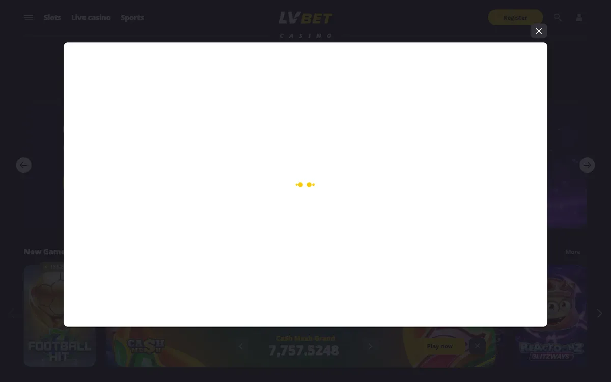 LV BET Casino — Sign-up, captured from United Kingdom