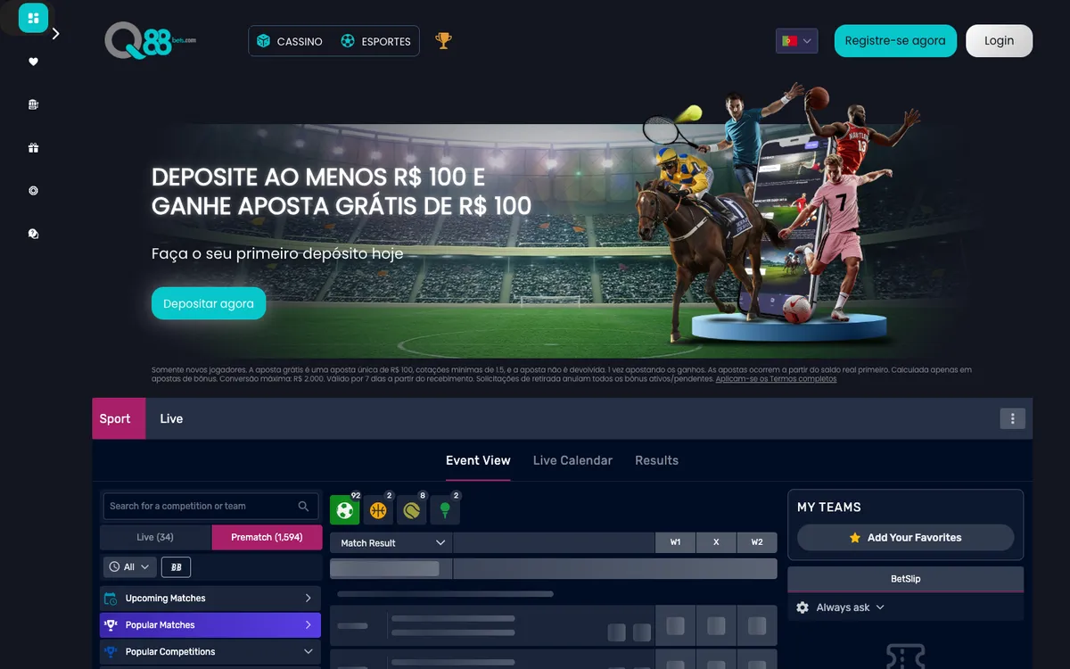 Q88Bets Casino — «Главная», снято из страны Бразилия