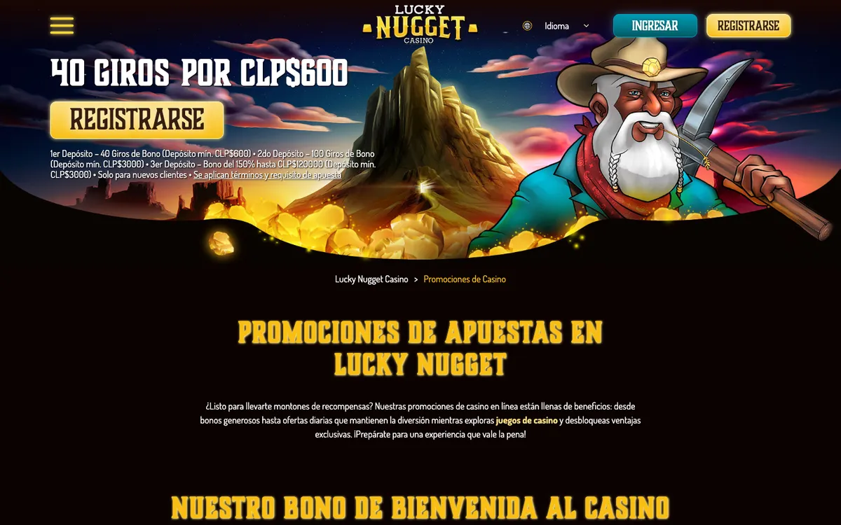 Lucky Nugget Casino — Promotions, captured from Chile