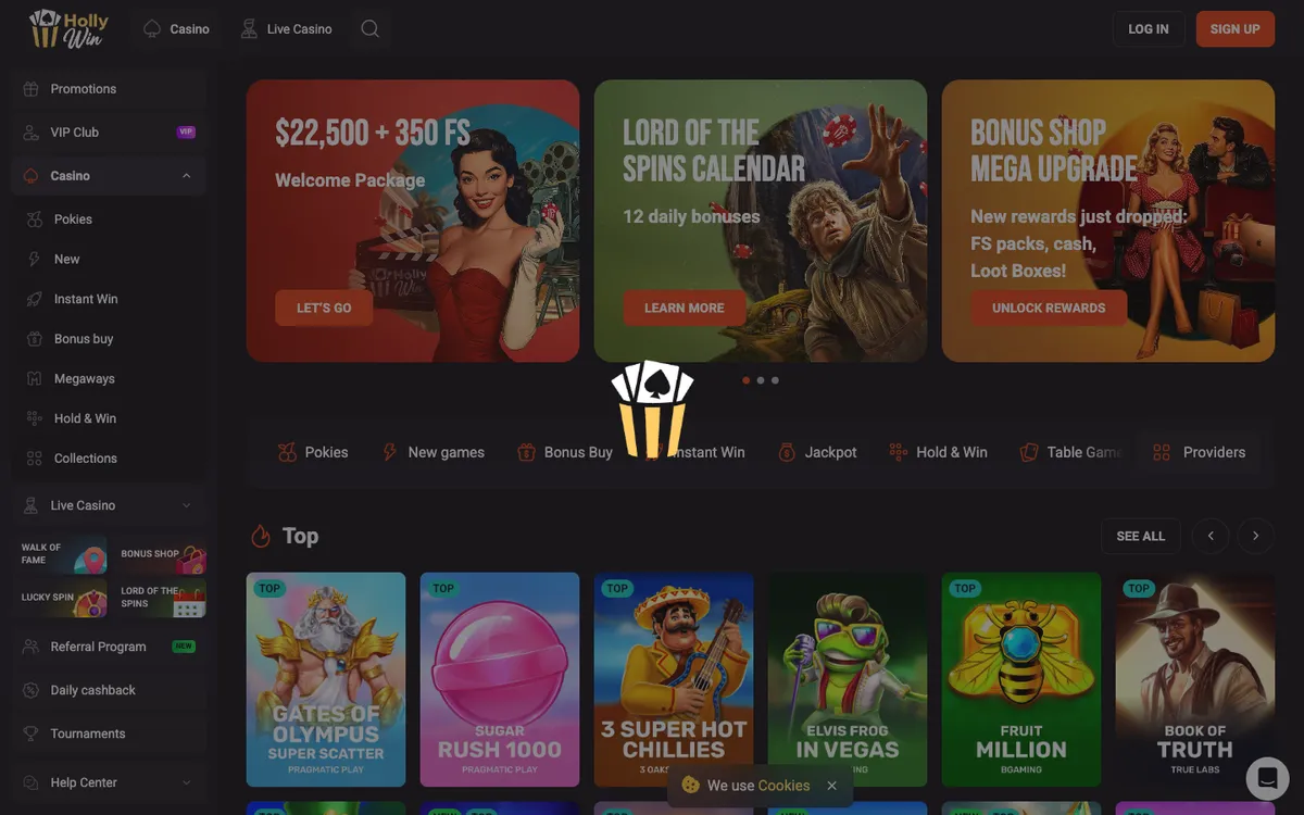HollyWin Casino — Sign-up, captured from New Zealand
