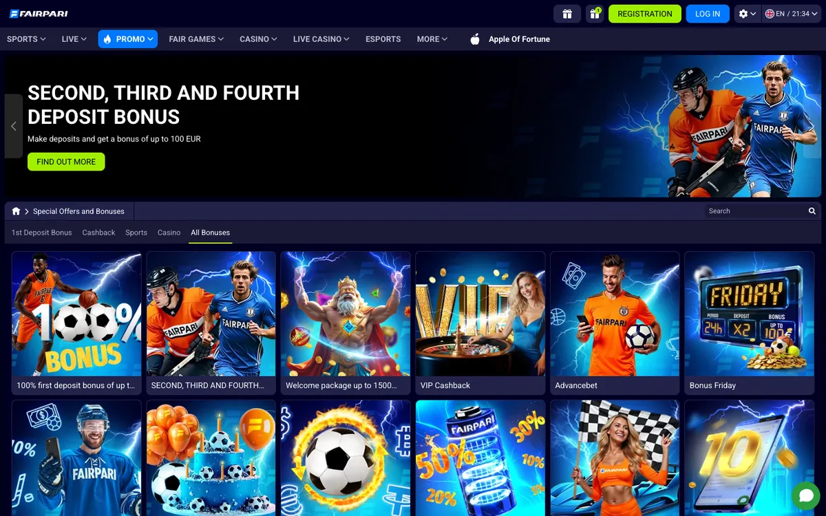 FairPari Casino — Promotions, captured from South Africa