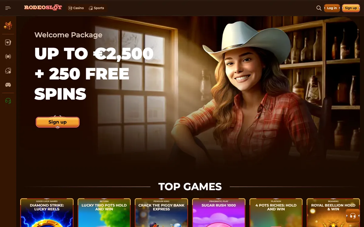 Rodeoslot Casino — Home page, captured from Croatia