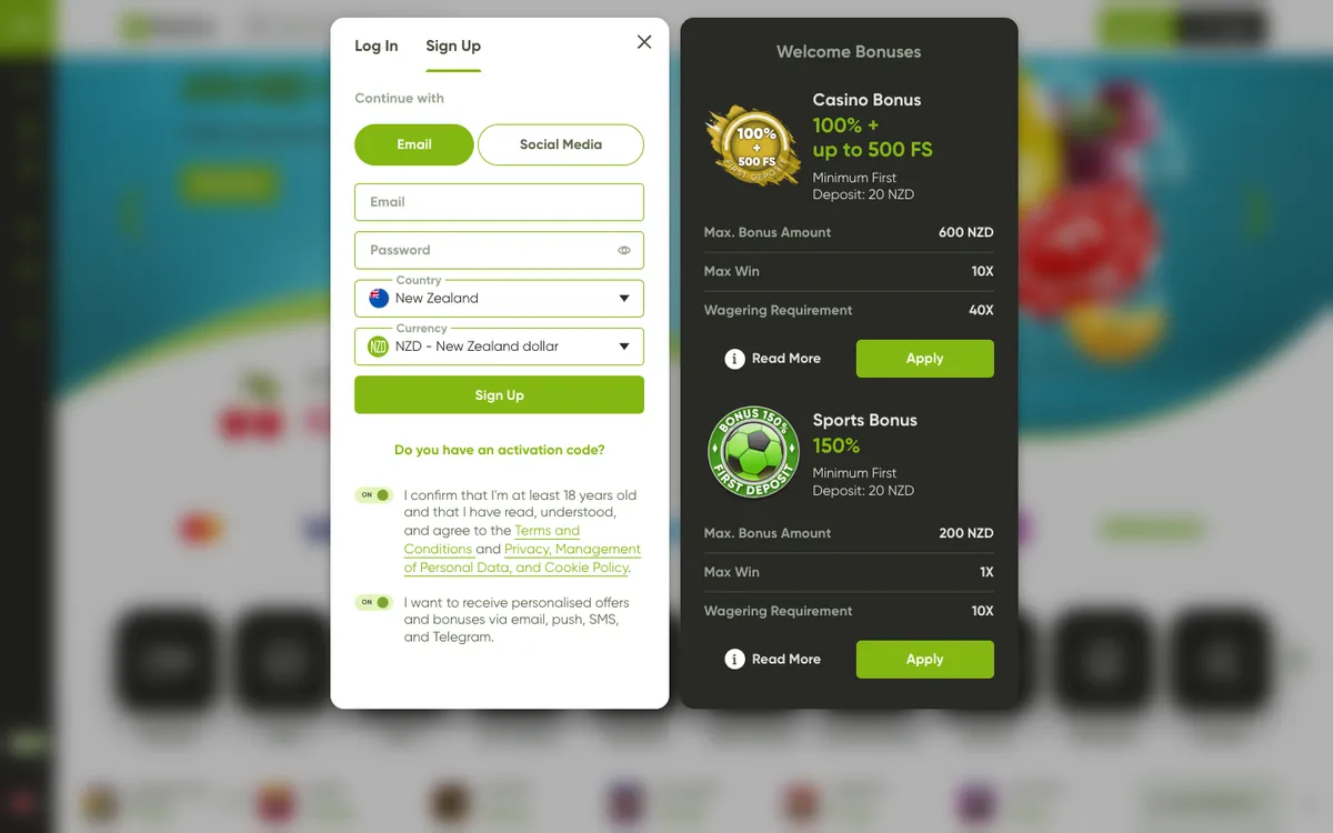 Fresh Casino — «Главная», снято из страны Новая Зеландия