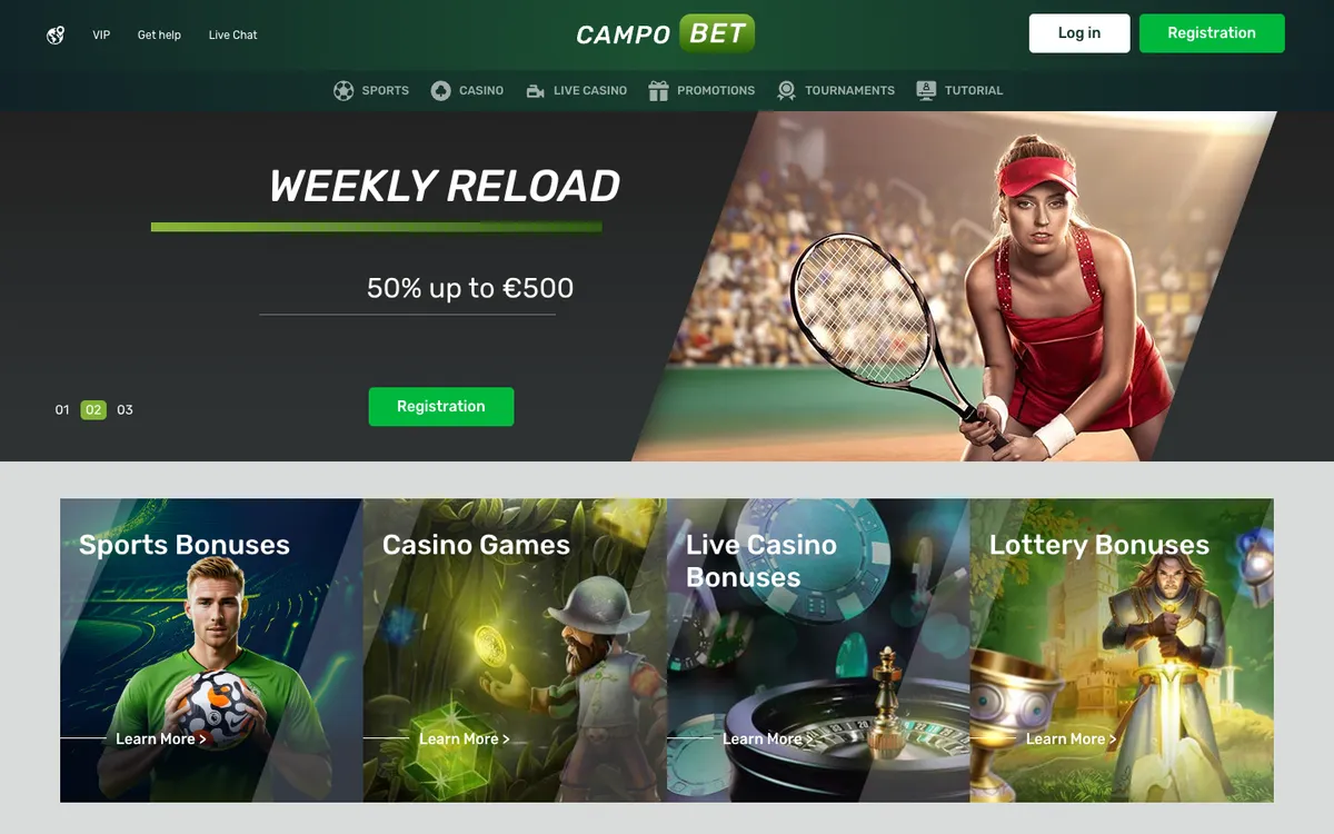 Campobet Casino — Home page, captured from New Zealand
