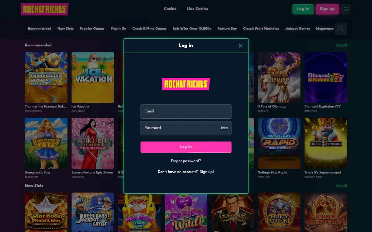 Rocket Riches Casino — «Платежи», снято из страны Франция