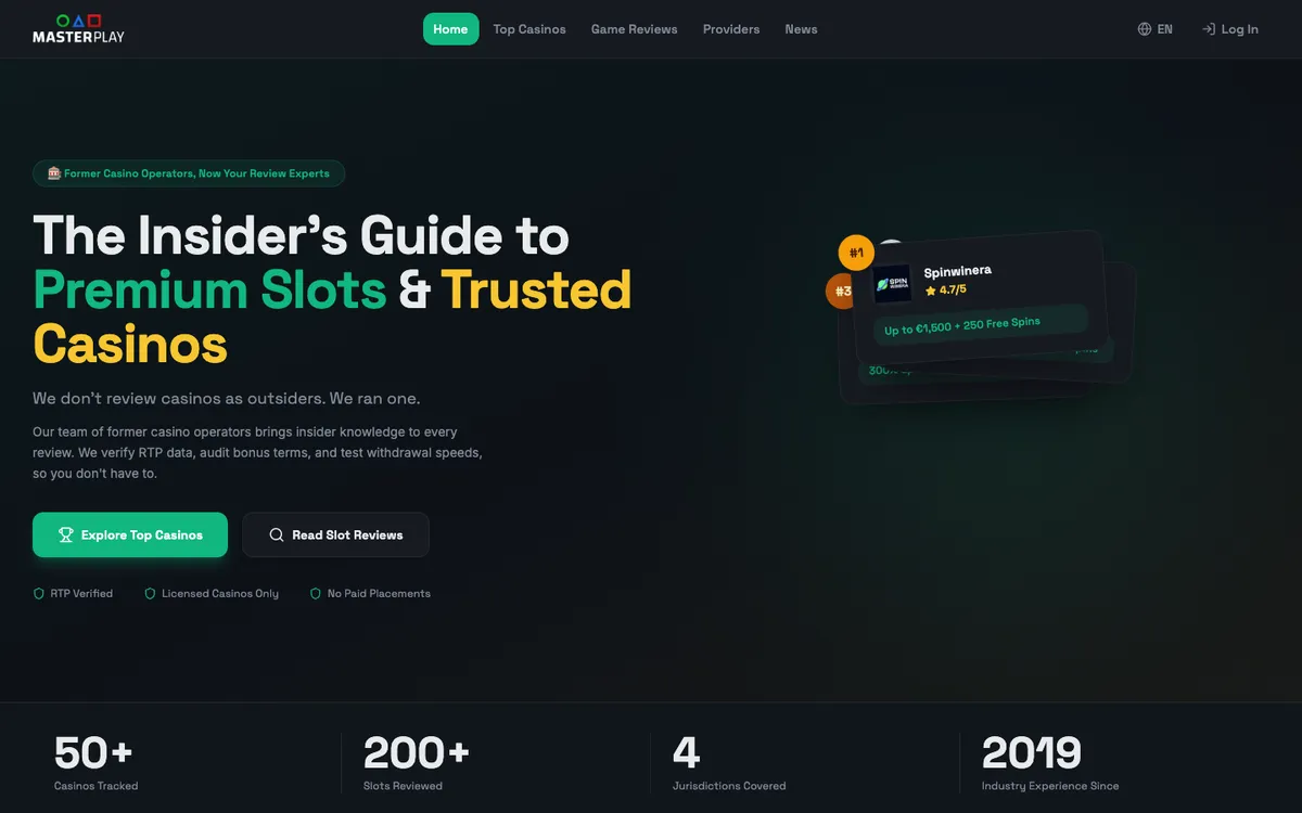 MasterPlay Casino — Home page, captured from United Arab Emirates
